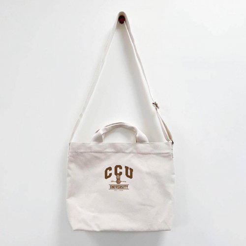 【團購商品，10個起做】CCU帆布文青兩用包_米白