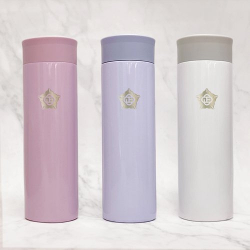 【團購商品，10個起做】中正校徽款療癒系304輕巧保溫瓶300mL_粉藍/珍珠白/粉紫(可混色)