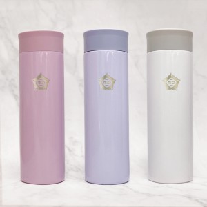 【團購商品,10個起做】中正校徽款療癒系304輕巧保溫瓶300mL_粉藍/珍珠白/粉紫(可混色)