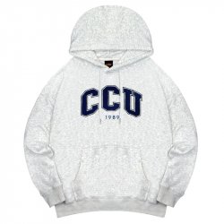 【現貨販售，售完為止】CCU立體毛巾繡落肩帽T_麻花白