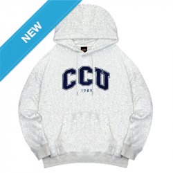 【限量現貨，售完預購】CCU立體毛巾繡落肩帽T_麻花白