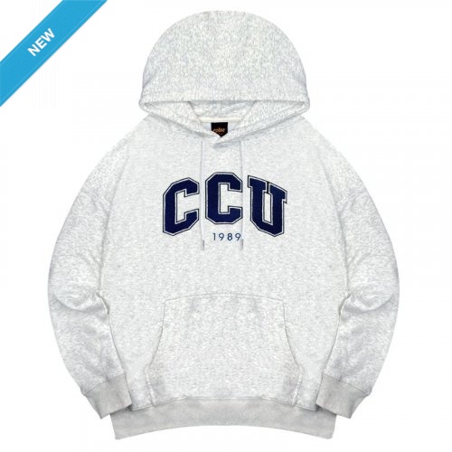 【早鳥現貨，售完預購】CCU立體毛巾繡落肩帽T_麻花白