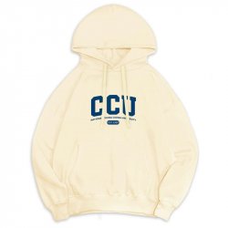 【絕版商品，售完為止】CCU午厚時光落肩帽T_奶油布蕾