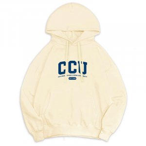 【絕版商品，售完為止】CCU午厚時光落肩帽T_奶油布蕾