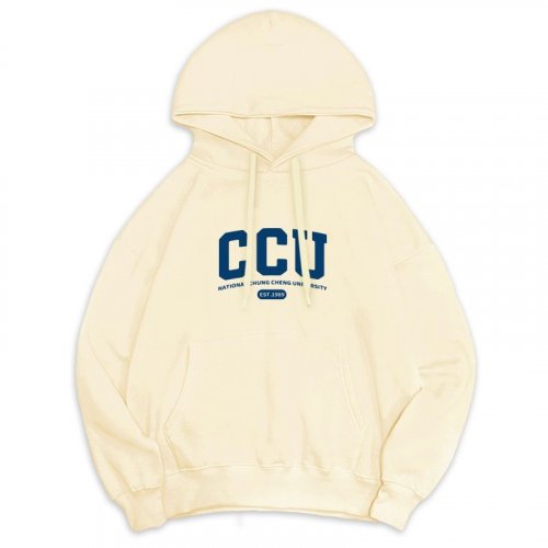 【預購釋出，售完為止】CCU午厚時光落肩帽T_奶油布蕾