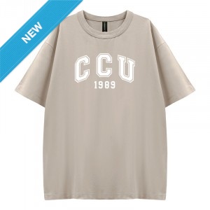 【絕版出清,售完不補】CCU好涼的寬版短T_花生冰(淺卡其)