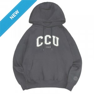 【早鳥現貨,售完預購】CCU立體毛巾繡落肩帽T_摩卡灰