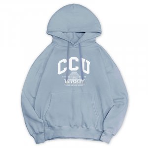 【9/22開始預購】CCU冬日輕甜系落肩帽T_冰霜藍