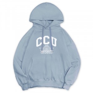 【最後現貨,售完為止】CCU冬日輕甜系落肩帽T_冰霜藍