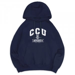 【買一送衣，10/15陸續出貨】CCU學院風鳳梨落肩帽T_深藍