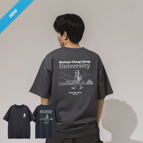 【2025新品上市】CCU校園日常圖鑑寬版短T_暗夜灰