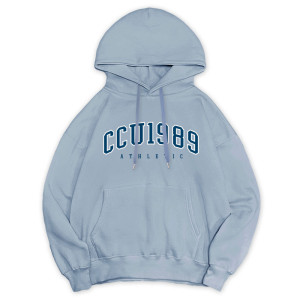 CCU冬日輕甜系落肩帽T_年份款_冰霜藍