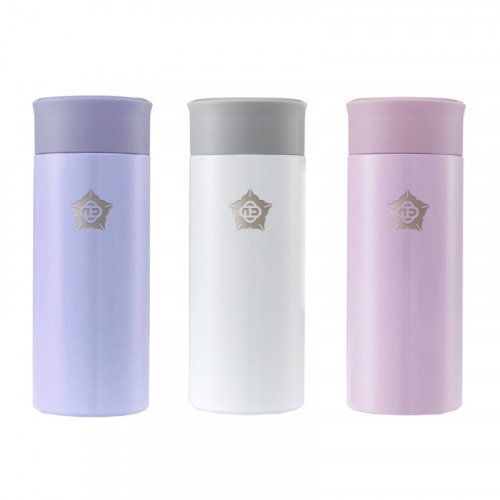 【團購商品，10個起做】中正校徽款療癒系304輕巧保溫瓶200mL_粉藍/珍珠白/粉紫