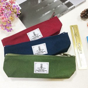 CCU鳳梨布標船型帆布筆袋_酒紅/丈青/墨綠