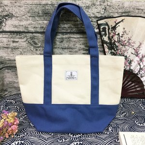 【團購商品，5件起做】CCU布標撞色帆布托特包_藍